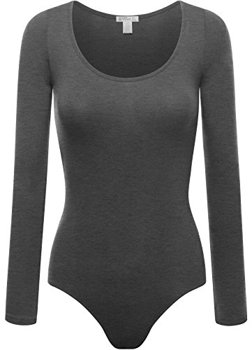 FPT Womens Basic Long Sleeve Bodysuit CHARCOAL MEDIUM