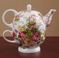 Flower Garden Teapot Cup - Tea for One Tea Pot Cup Set