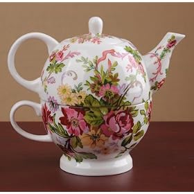 Flower Garden Teapot Cup - Tea for One Tea Pot Cup Set