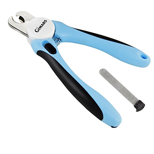 Gimars High Grade Stainless Steel Sharp Blade Dog Nail Clippers and Cat Combs with Safety Guard ,Nail File and Non Slip Handle Grip to Trim Thin and Thick Nails