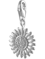 MELINA Charms clip on pendant sunny sun sterling silver 925 zirconia