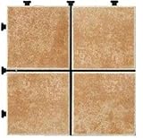 ベランダタイル　4枚タイルタイプ　ブラウン　300×300×26mm（N044）　10枚/ケース　17ｋｇ　15015220-014