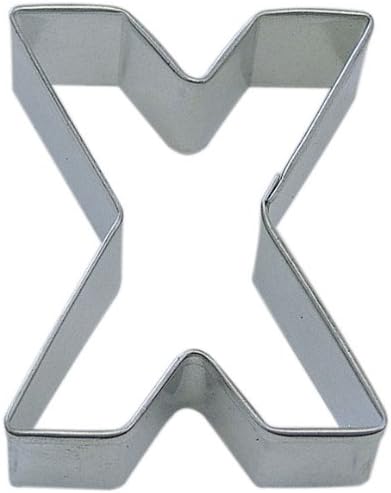 Alpha Numbers OTBP Letter X Cookie Cutter 3 Inch –Tin Plated Steel Cookie Cutters – Letter X Cookie Mold