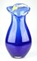 Glass Blue Vase Elegant 100% Handblown Art X438