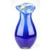 Glass Blue Vase Elegant 100% Handblown Art X438