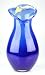Glass Blue Vase Elegant 100% Handblown Art X438