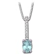 14K White Gold Aquamarine and Diamond Necklace