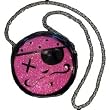 Pink Glitter "Pirate" Round Chain Purse