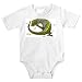 Onesie with green, monitor, reptile, lizard, tail