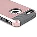iPhone 5 Case,iPhone 5S Case,BENTOBEN 2 Piece Hard PC Shell iPhone 5 Casess Rugged Soft TPU Bumper Hybrid Dual Layer Shockproof Cover for Apple iPhone 5 5S, Rose Gold/Grey