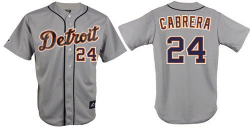 Cabrera #24 Detroit Tigers Majestic Replica ROAD Jersey - Medium