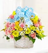 Floral Flowers - New Baby Basket - Medium
