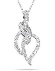0.41 Cts Diamond Pendant in 18K White Gold