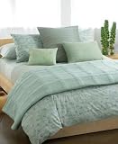 Calvin Klein Home Floral Grid Percale Solid Pillowcase, Standard Pair