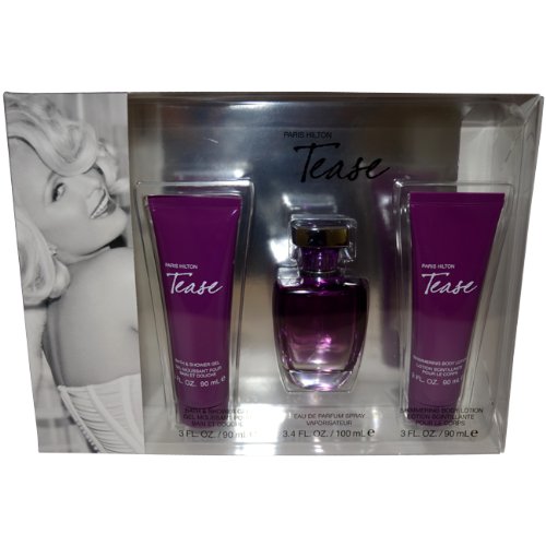 Paris Hilton Tease Women Gift Set (Eau De Parfum Spray - Bath and Shower Gel - Shimmering Body Lotion)