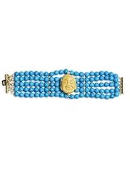 Meg Carter Designs Turquoise with Freshwater Pearl "Buddha Cuff" Bracelet in Turquoise