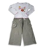 Mish Mish - Girls Long Sleeved Pant Set, White, Putty