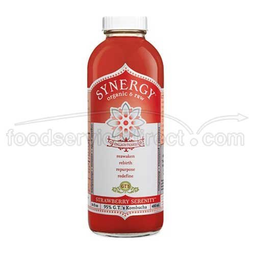 GTs Enlightened Synergy Organic and Raw Kombucha Strawberry Serenity, 16 Ounce -- 12 per case.