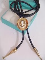 Gold Tone Metal HAT BOLO TIE Cowboy WESTERN NECKLACE