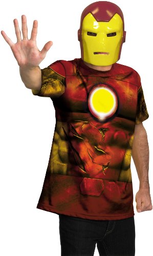  Iron Man Shirt And Mask Adult Costume Adult (X-Large (42-46))