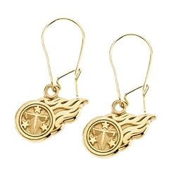 14K Yellow Tennessee Titans NFL Logo Dangle Earrings
