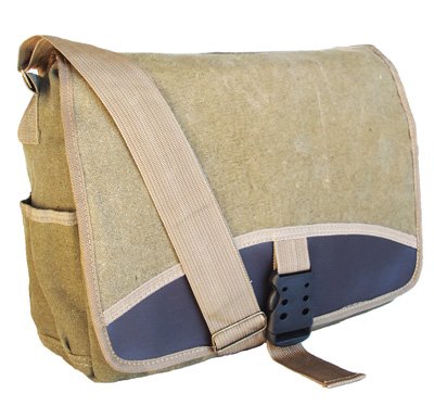CLASSIC MILITARY INSPIRED MESSENGER BAG LAPTOP CASE BOOKBAG KHAKI GREEN