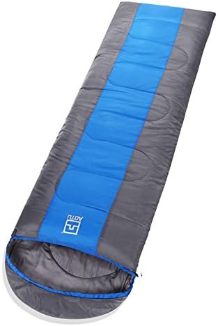 Mobileproparts Potable 18 Degree Sleeping Bag Envelope Hooded Sleeping Bag for Outdoor Camping Hiking with Bag (Blue)
