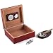 Burl Wood Humidor 6 Piece Cigar Gift Set with Ashtray and Cutter
