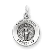 Sterling Silver Antiqued Saint Florian Medal