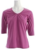 White Sierra Sunlit Stripey 3/4 Sleeve T-Shirt Rose Violet/Wistera Womens