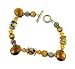Bracelet - B13 - Handmade Glass & Fire-Polished Beads - Side Drilled Beads - Toggle Closure ~ Topaz (Gold-Brown)