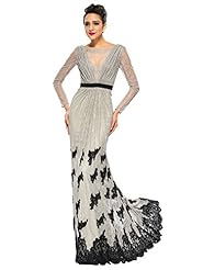 Illusion Lace Sweetheart Long Sleeves Evening Dress 