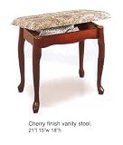 Cherry Vanity Stool Bedroom Wood Storage Bench