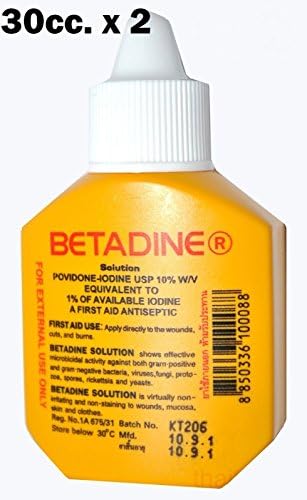 2xPOVIDONE-IODINE FIRST AID ANTISEPTIC WOUND 30 cc.