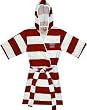 Hello Kitty - Red/White Striped Hooded Terry Robe for women
