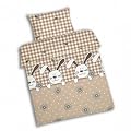 P�tter Kinder-Biber-Bettw�sche H�schen beige 100x135 cm