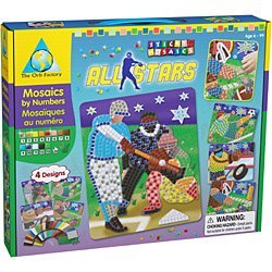 All Stars Sports Craft Kit - 4 Mosaic Pictures with FREE Lock Laces by 