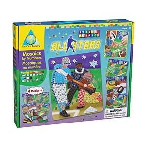 All Stars Sports Craft Kit - 4 Mosaic Pictures with FREE Lock Laces by 