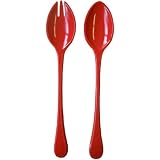 Le Cadeaux Pearl Embossed Red Salad Utensils