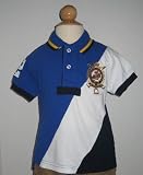 Ralph Lauren Boys Tri-Colored Polo Shirt with Multicolored Polo Pony Crest Logo