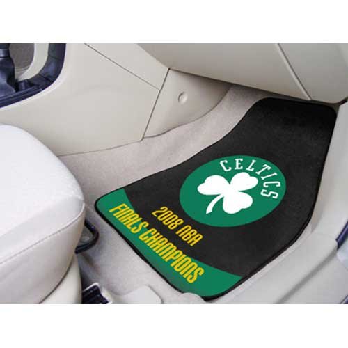 Boston Celtics NBA 2-Piece Printed Carpet Car Mats (18x27")"
