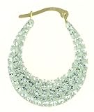 Image of Evoke 9ct Gold Clear CrystallizedTM - Swarovski Elements Oval Hammered Creole
