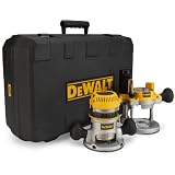 DEWALT DW618PK 12 AMP 2-1/4 HP Plunge- and Fixed-Base Variable-Speed Router Kit with 1/4-Inch and 1/2-Inch Collets