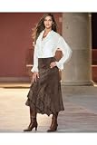 Newport News Together Ruffled suede skirt