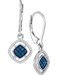 10KT White Gold 0.33 CTW-Diamond Micro-Pave Earring