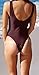 Zero City Women Monikini Swimsuit One Piece Cute Bathing Suits Lace-Up U Back, Burgundy, XX-Large