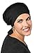 Gathered Scarf Beanie - Chemo Head Cover Cancer Hat for Chemotherapy Hair Loss Patients Black