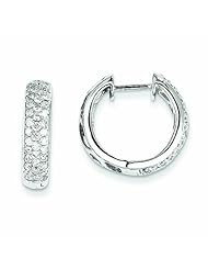 1.3 Carat 14K White Gold Diamond Hinged Hoop Earrings