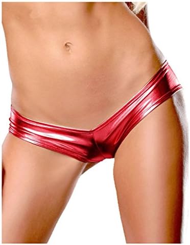 Encan Women's Sexy Exotic Deep V Design Micro Shorts G-String Thong