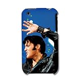 Licensed  Blue Elivis Snap on with Elvis Image Wearing a Black Leather Jack ....